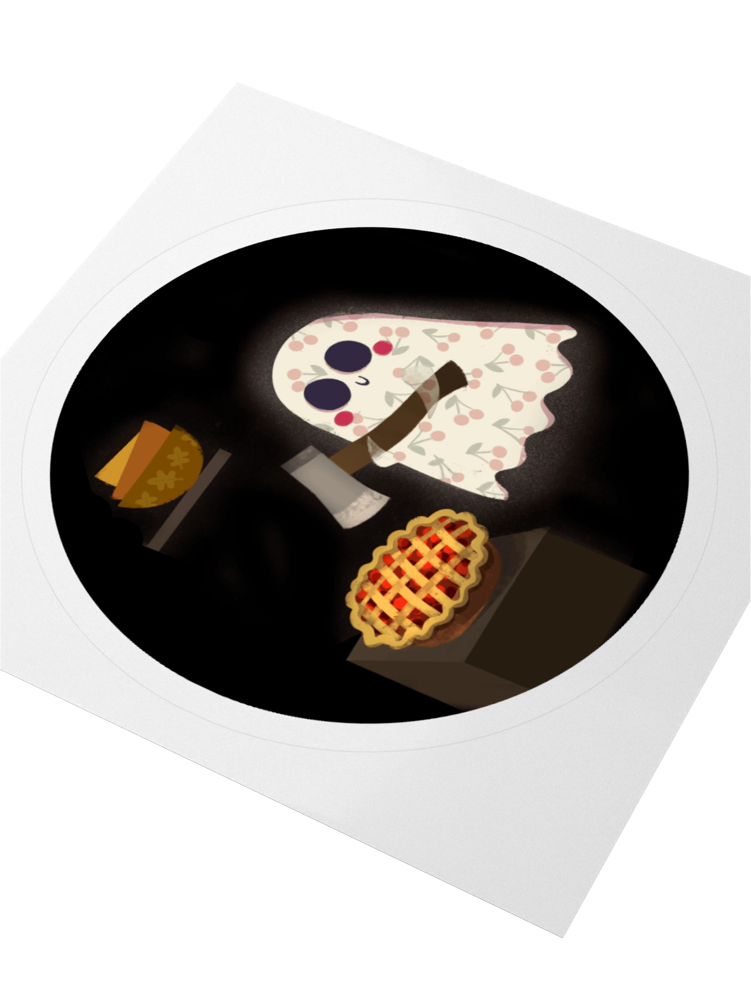Little Ghost & the Cherry Pie - Vinyl Sticker product image (3)