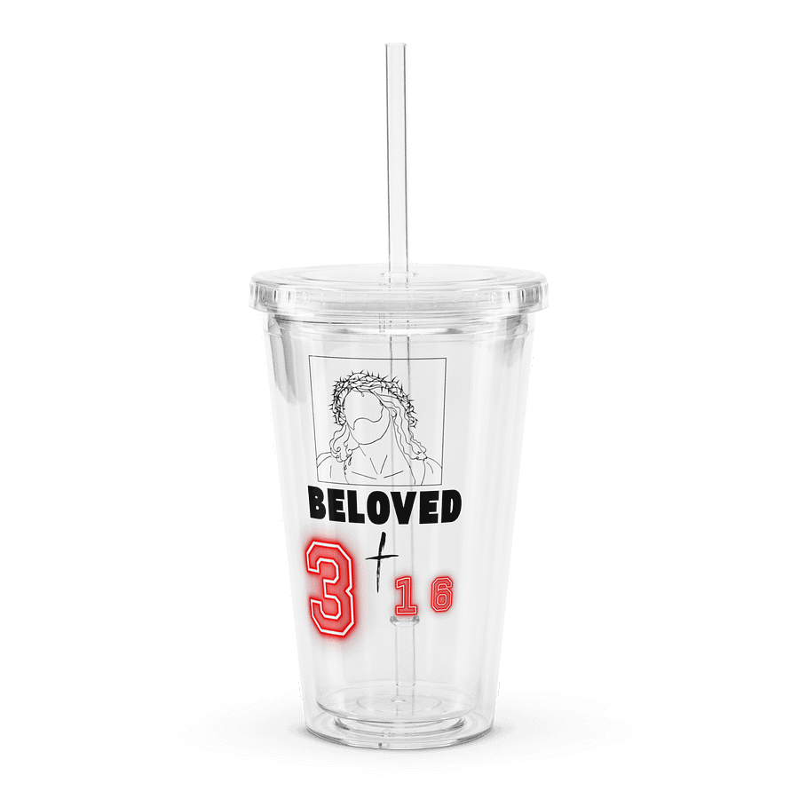 Beloved 3:16 Double Wall Clear Plastic Tumbler product image (1)
