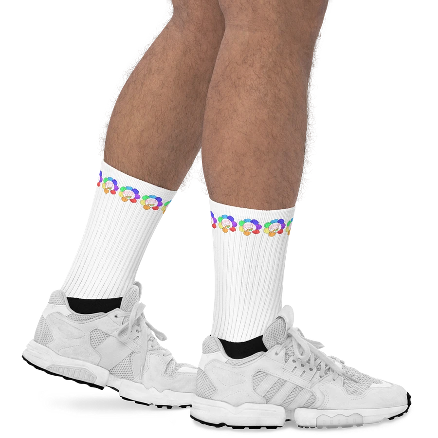 White Flower Stripe Socks product image (19)