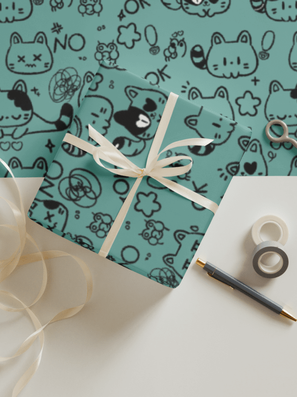 Cute Cat Doodles – Wrapping Paper Set product image (1)