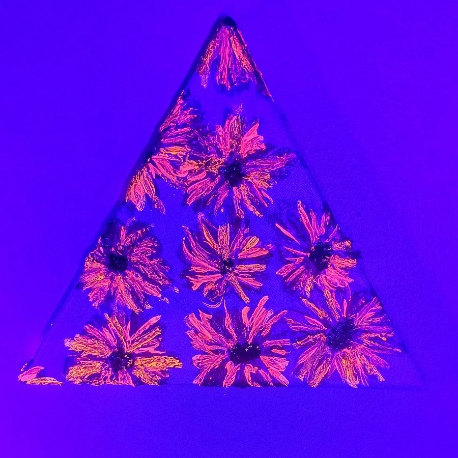 'Orange Poppies' UV Reactive / Glow in the Dark Impasto Painting product image (2)