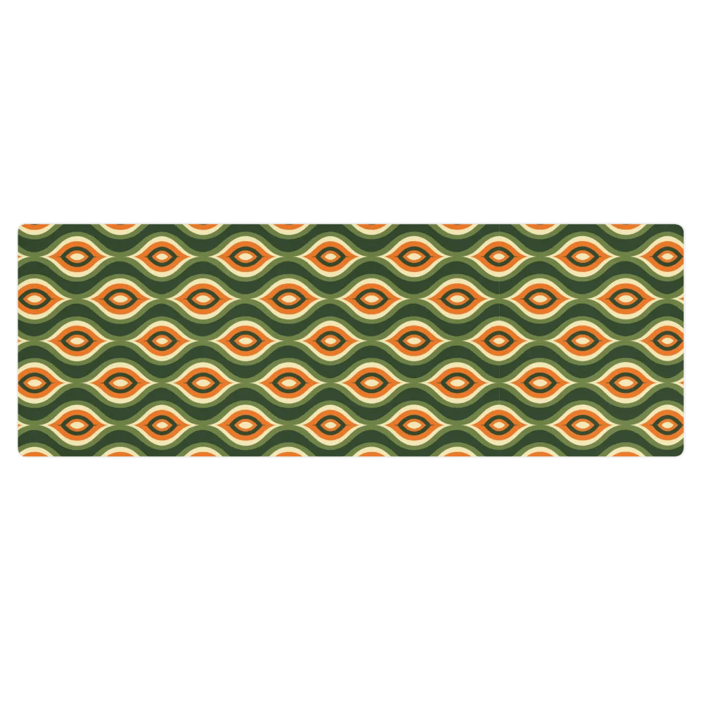 Peacock Pattern Orange Green Yoga Mat product image (1)