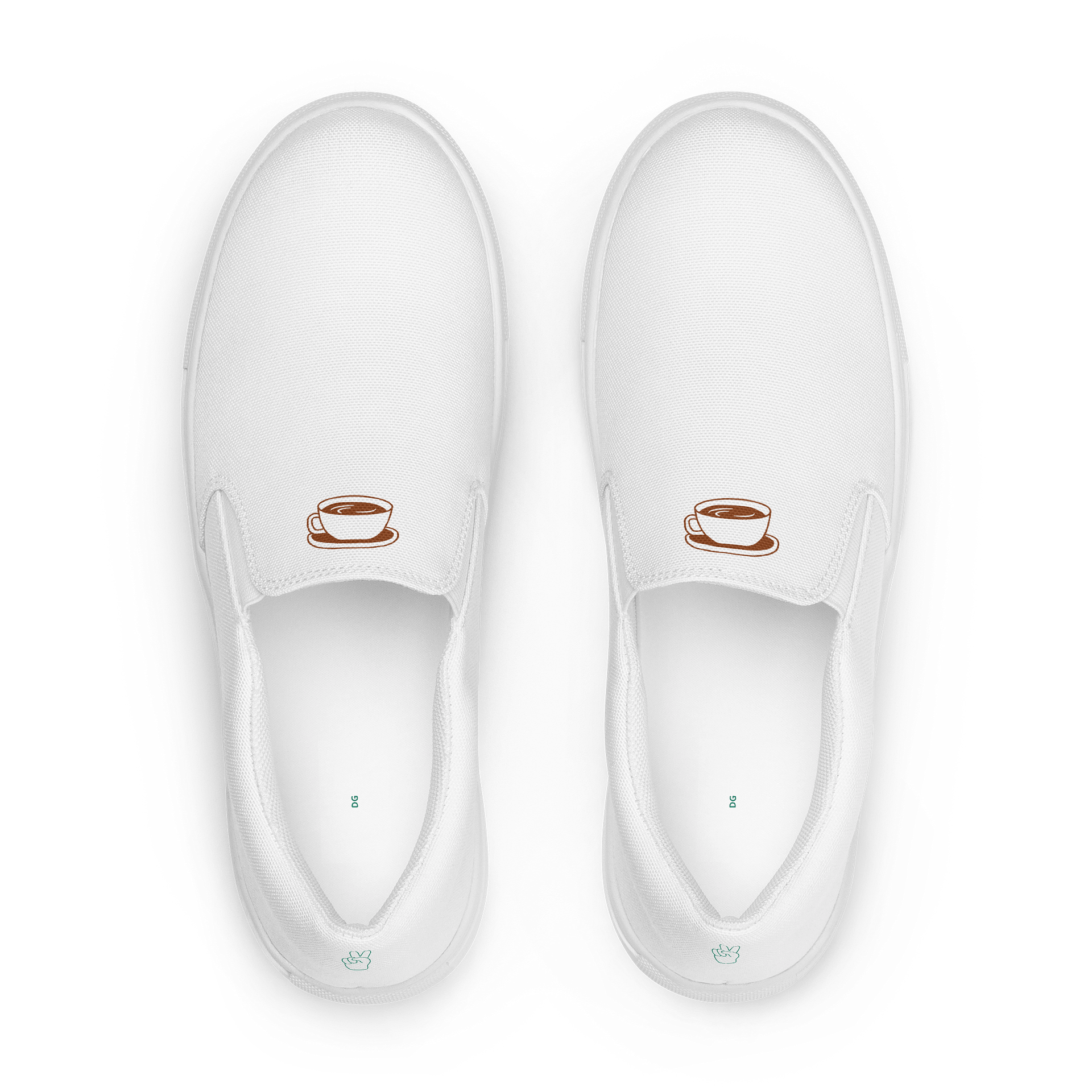 White "Coffee" Women's Canvas Slip-Ons product image (1)