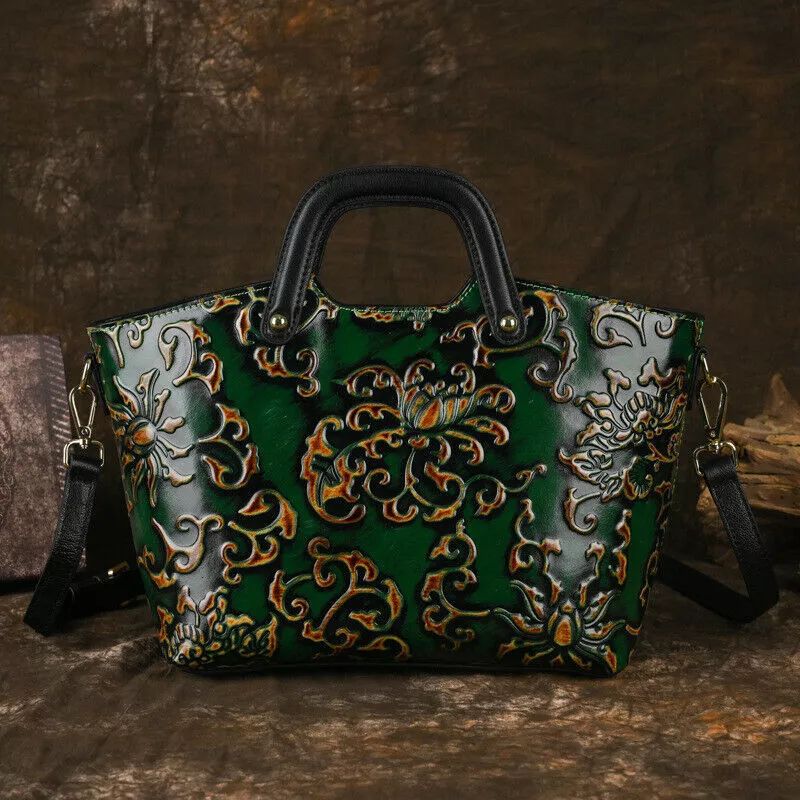 Women Genuine Leather Shoulder Bag Handbag Purse Crossbody Embossed Tote Travel product image (1)