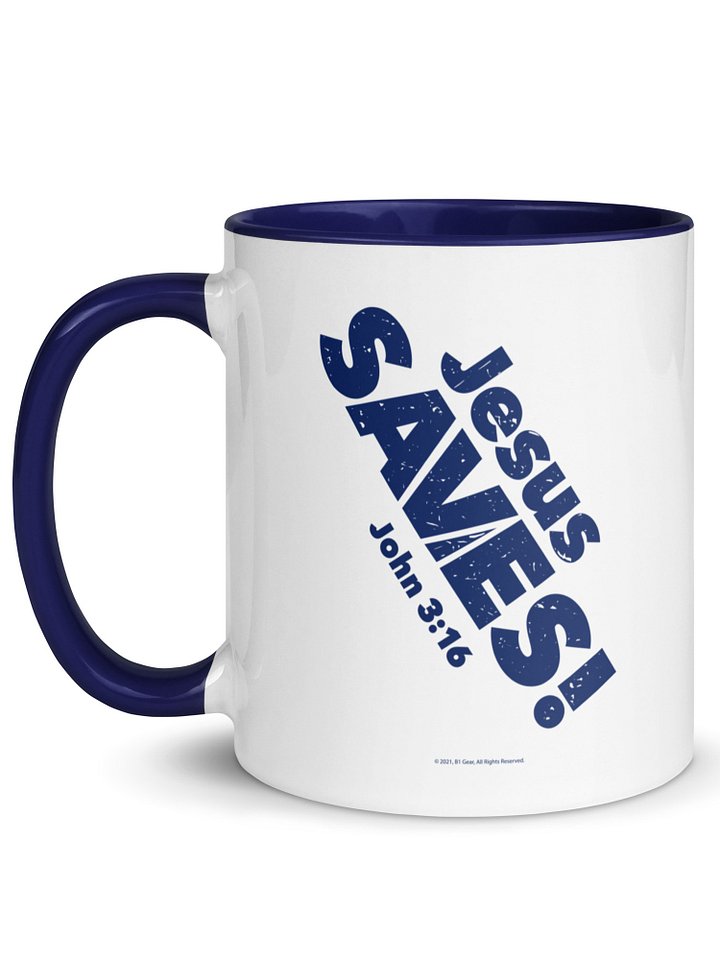 Jesus SAVES! John 3:16, Mug with Dark Blue Color Inside product image (1)