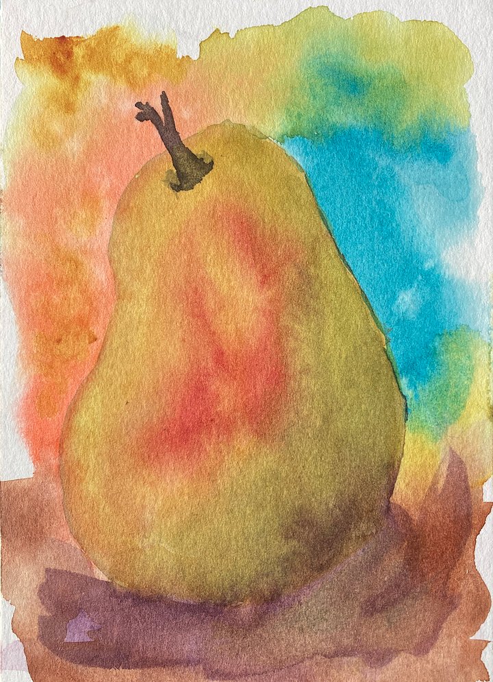 Original watercolor painting: Party Pear II product image (1)