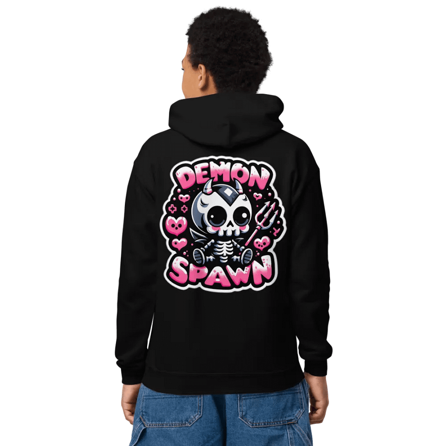 LITTLE EMO Bubble Text Youth Demon Spawn(Pink) Hoodie product image (2)