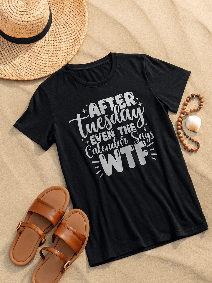 After Tuesday Even The Calendar Women's Black T-Shirt product image (2)