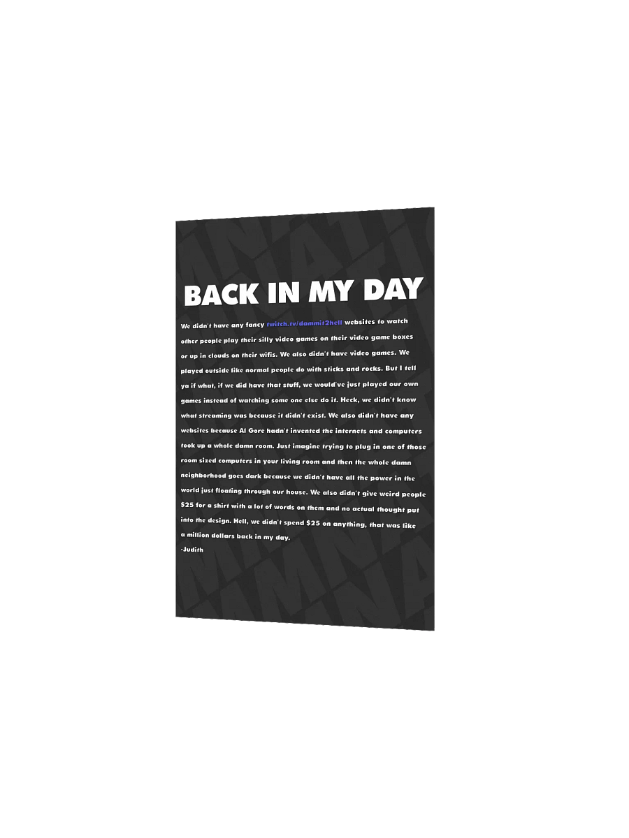 Back In My Day Poster 5" x 7" product image (2)