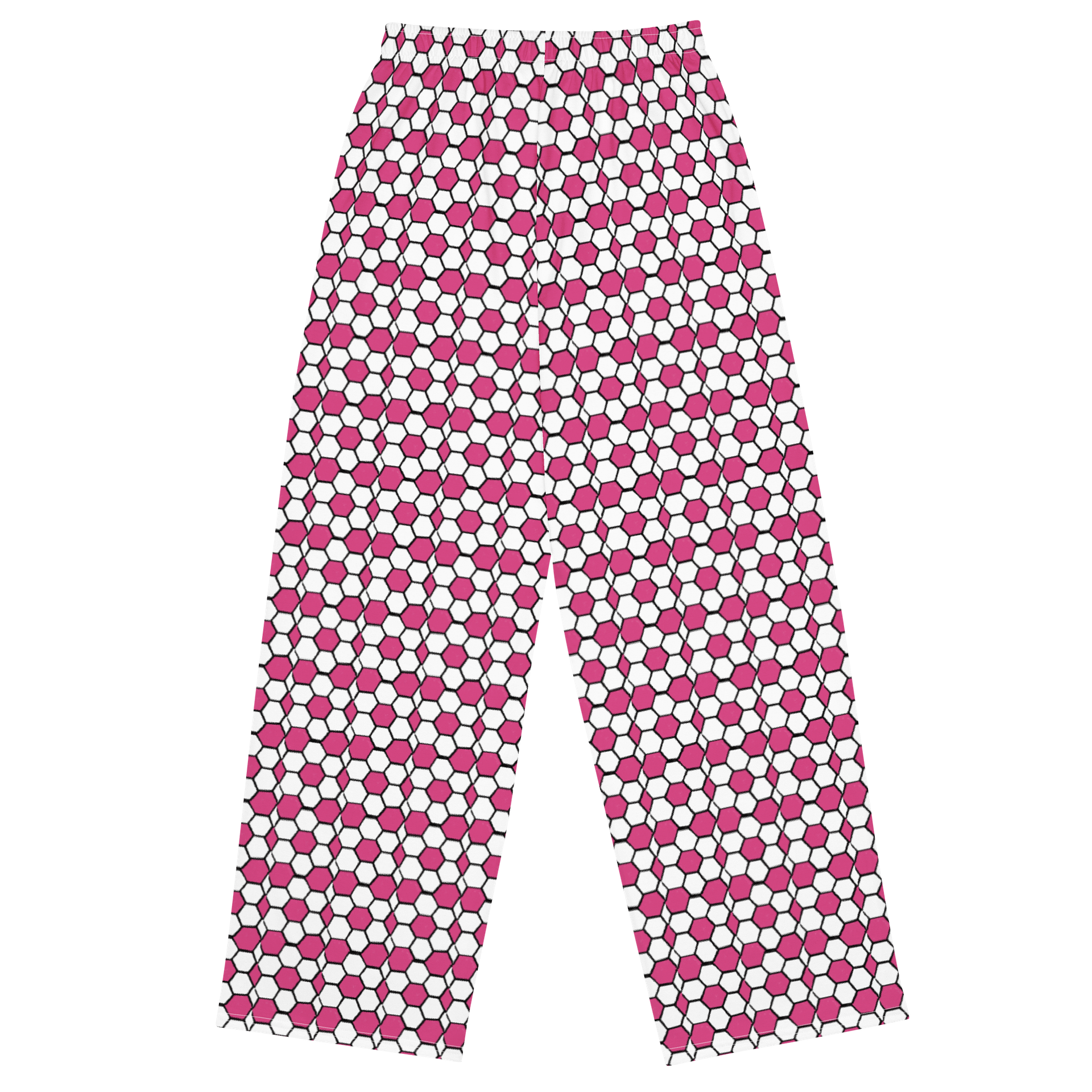 Pink and White diamond Wide-Leg Unisex Pants product image (2)
