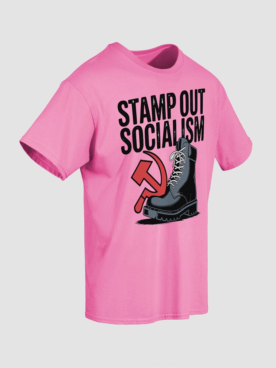 Stamp Out Socialism Boot Graphic – Anti-Socialism Tee - Red & Black Ink product image (5)