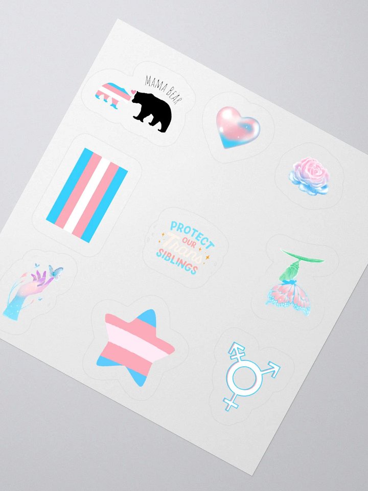 Trans Pride Sticker Pack – Set of 9 Inclusive Designs product image (2)
