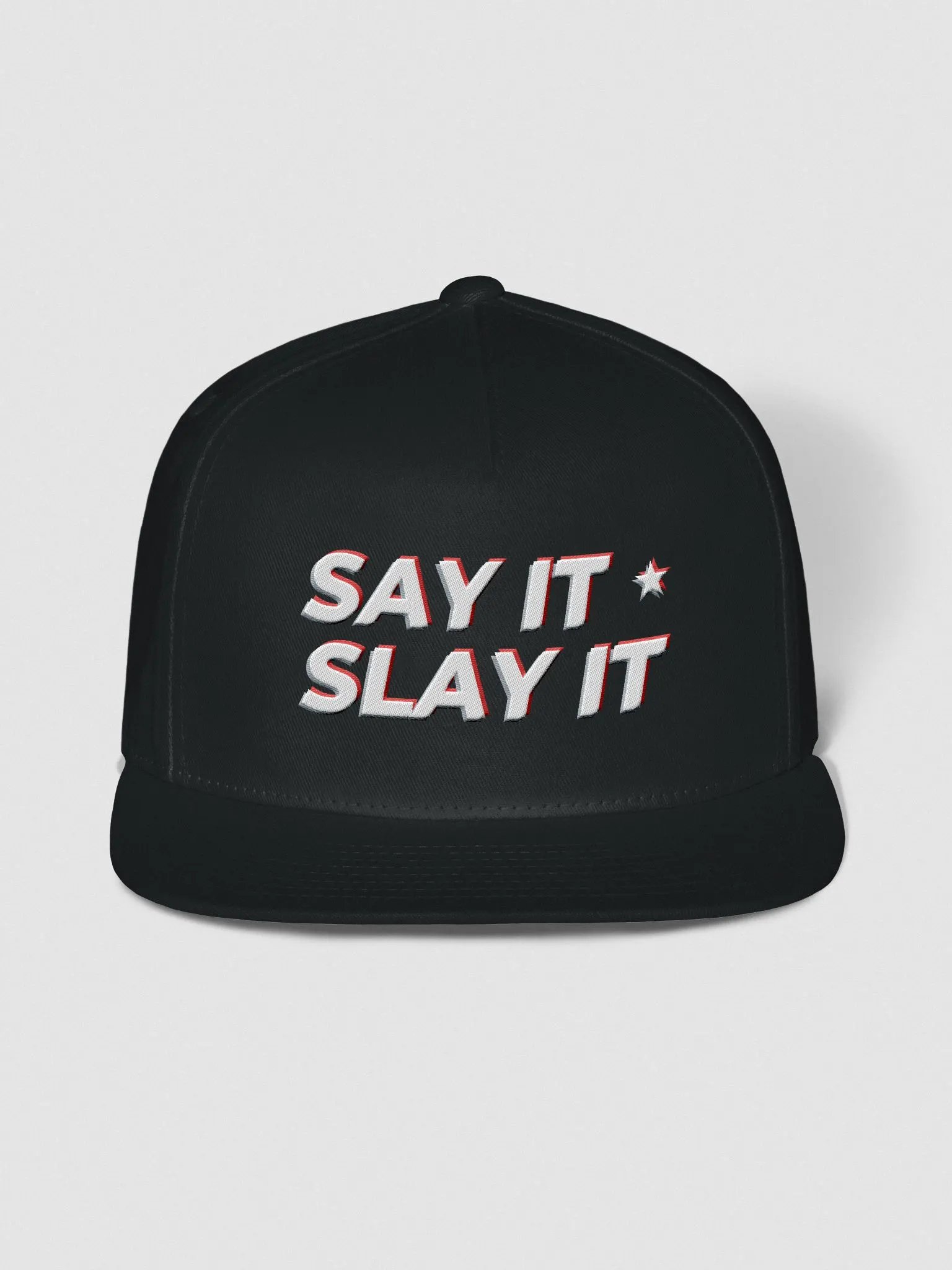 (Embroidered) Flat Snapback Cap - Say It Slay It product image (1)