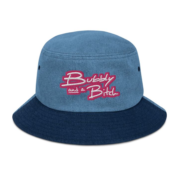 Bubbly and a B*tch (pink bubble design 2) denim bucket hat product image (1)