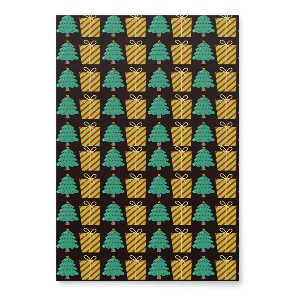 Christmas Trees and Presents Pattern Wrapping Paper product image (2)