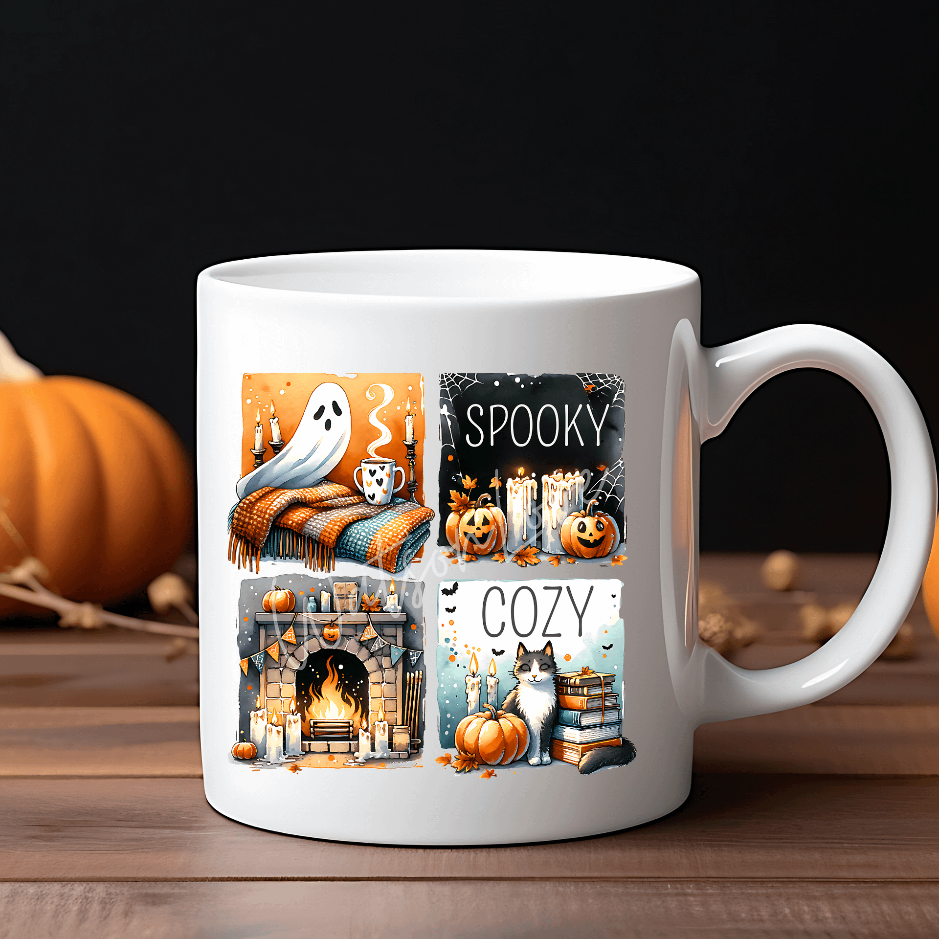 Cozy Spooky Png Digital Download ONLY Fall Clipart Cozy Halloween PNG Halloween Hygge vibes product image (4)