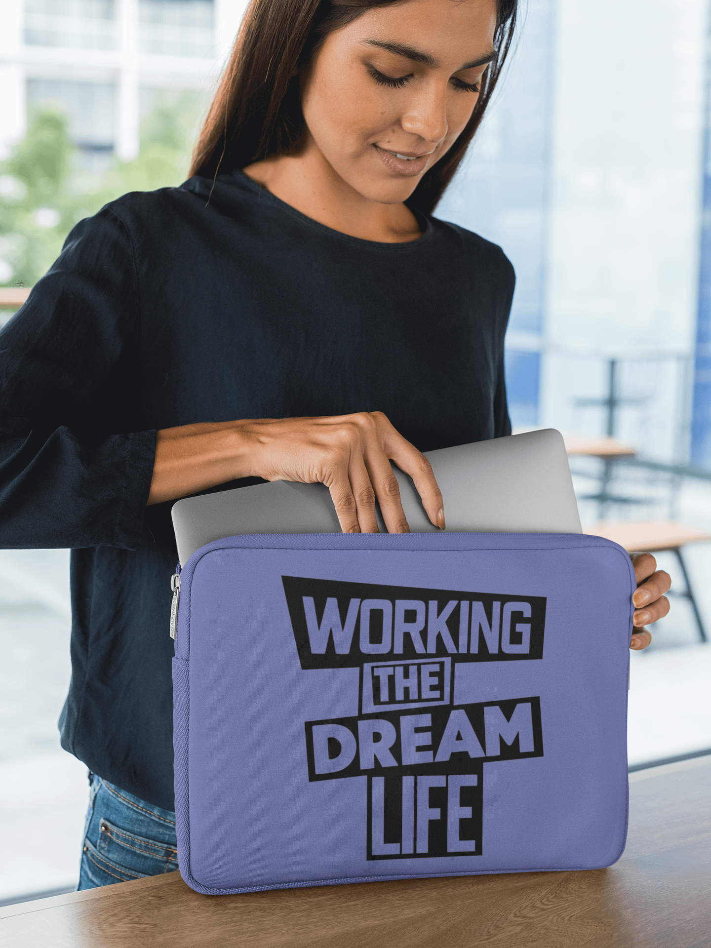 Premium Purple Laptop Sleeve – Working The Dream Life | Sleek, Protective & Leadership-Ready (13” & 15”) product image (2)
