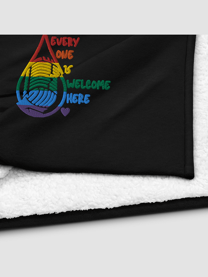 Embroidered Premium Every One Is Welcome Here Sherpa Blanket product image (1)