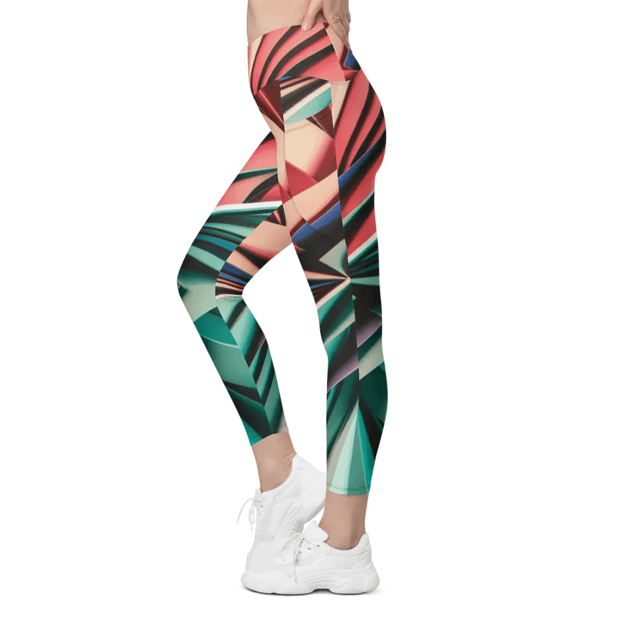 Abstract Geometric Women's Crossover Leggings in Vibrant Colors (2XS-6XL) product image (8)
