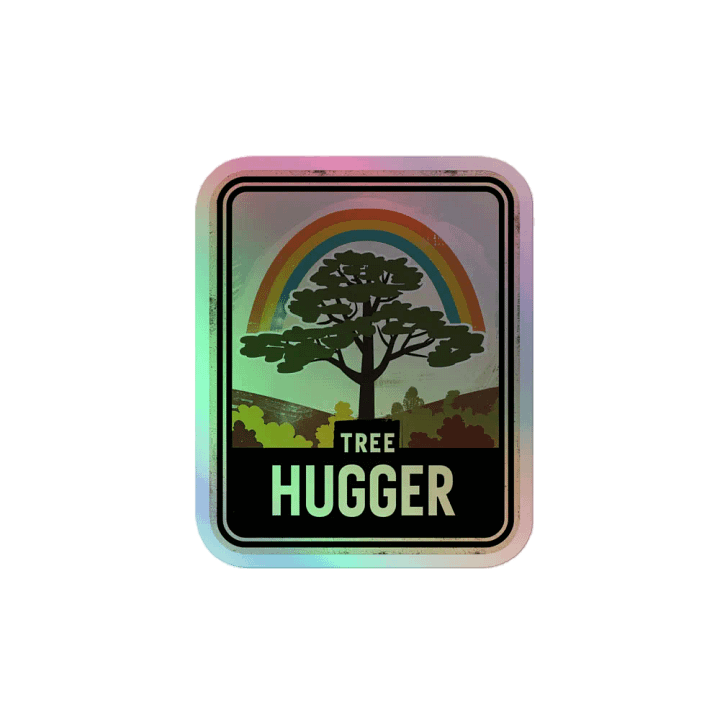 Rainbow Tree Hugger Holographic Sticker product image (1)