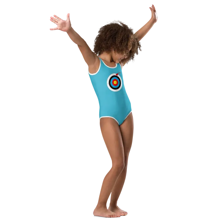 Unlucky in Games, Lucky in Love Sky Blue Kids Swimsuit product image (2)