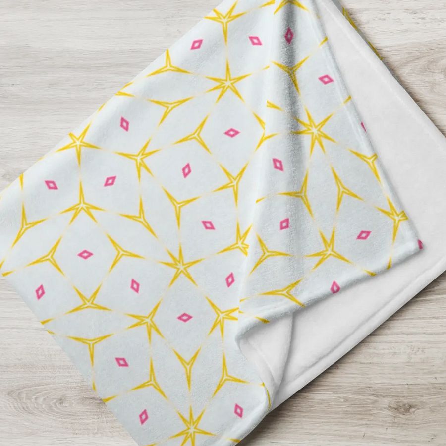 Yellow & Pink Octagonal Diamond Throw Blanket product image (1)