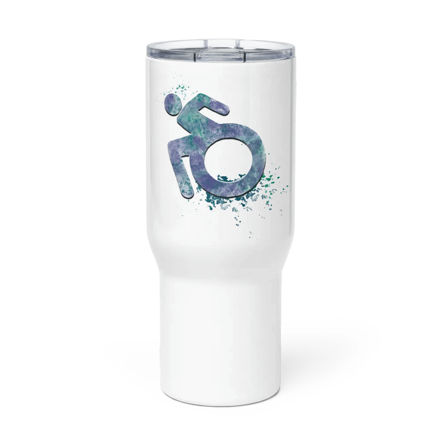 Wheelie, Blue Splash Handled Travel Mug product image (1)