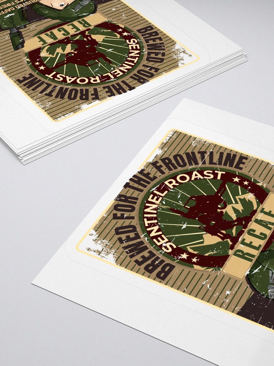 Sentinel Roast Recaff – Retro Warhammer 40K Astra Militarum Propaganda Poster Sticker product image (11)