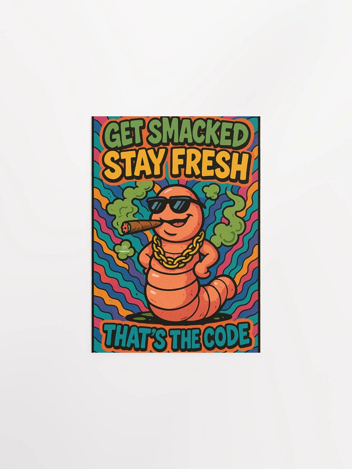 "Get Smacked Stay Fresh" Psychedelic Worm Poster | Smacked Life Society | Trippy 70s Stoner Wall Art product image (6)