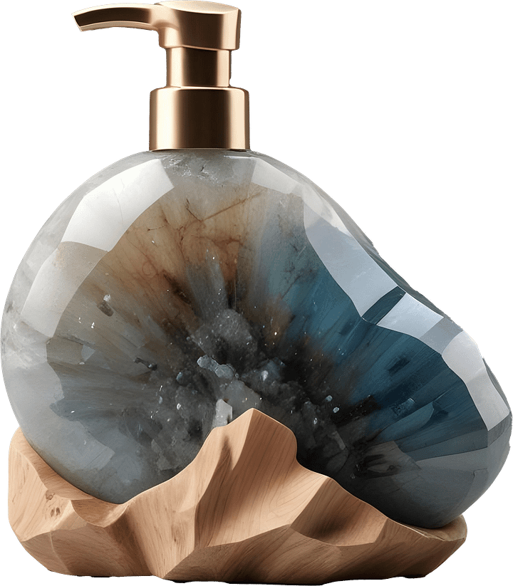 Celestial Grace – Boho Chic Geode Soap Dispenser PNG product image (1)