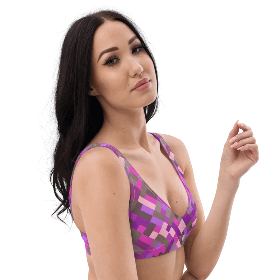 Colorful Mosaic Pattern Design Padded Bikini Top - v5 product image (4)