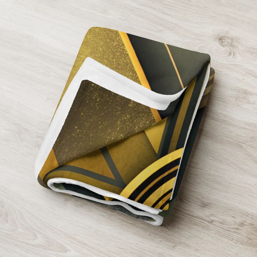 Elegant Geometric Gold Throw Blanket product image (7)