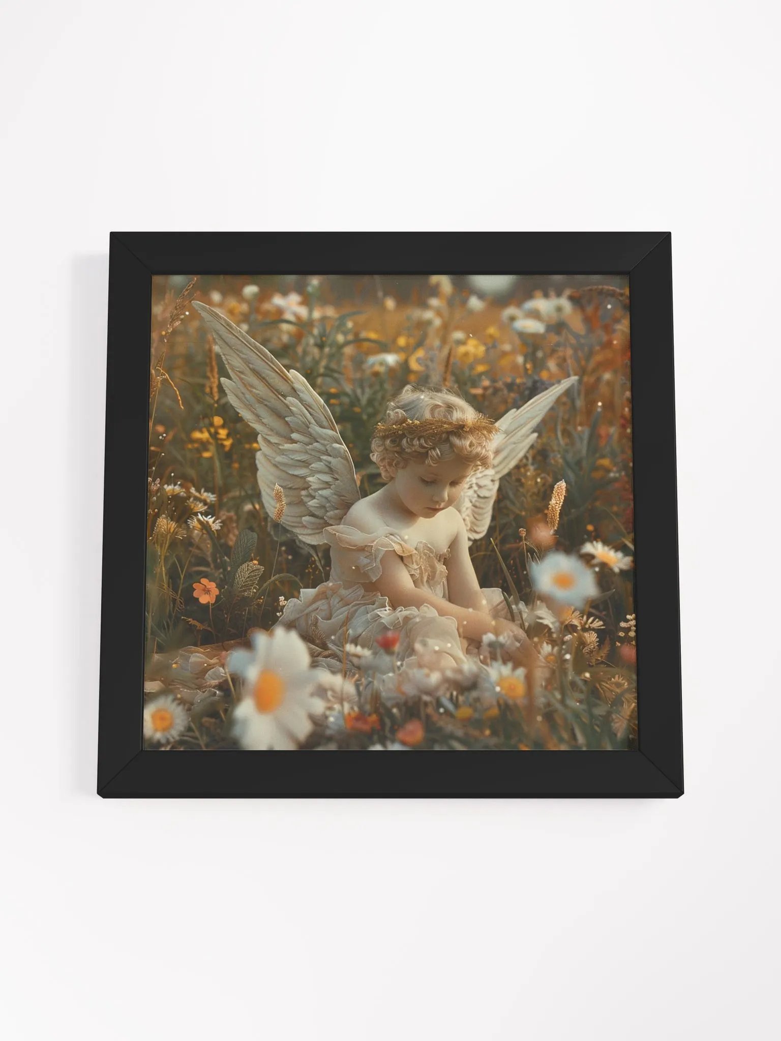 Cherub Child In A Field of Flowers Wall Art product image (3)