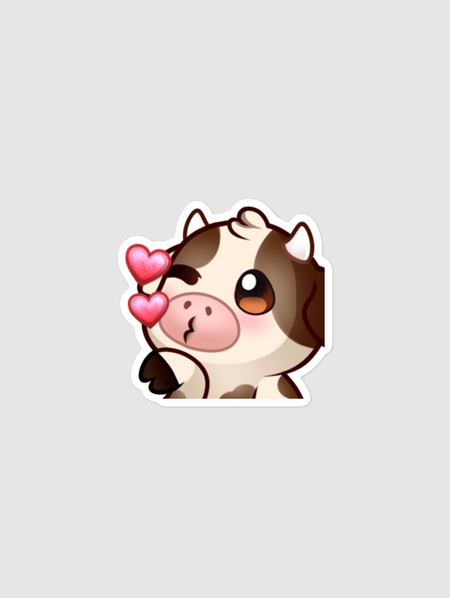 Cow Blowing a Kiss Emote Sticker product image (1)