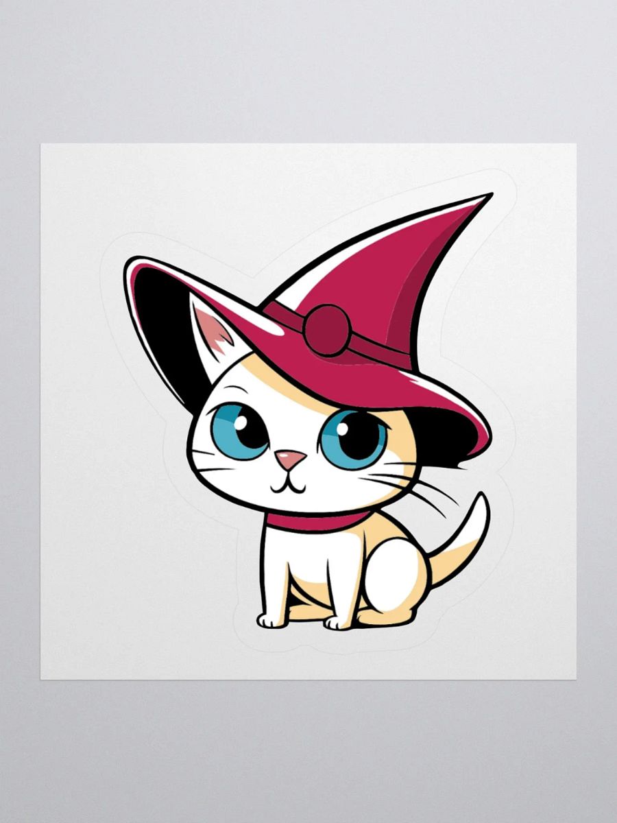 Cute Cat With A Witch's Hat Halloween Funny Sticker product image (1)