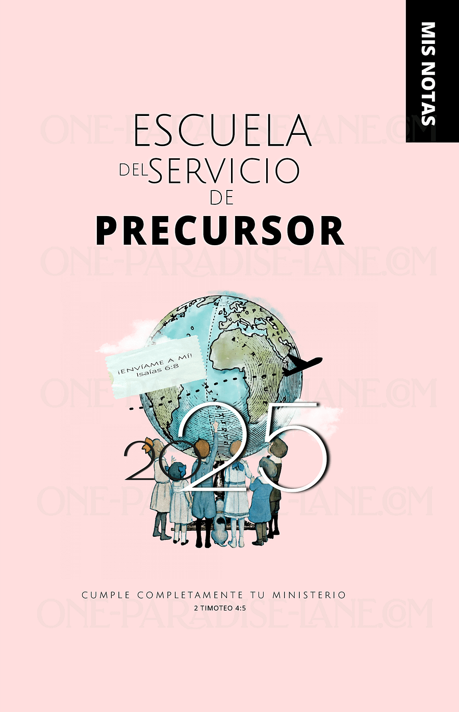 2025 Escuela del Servicio de Precursor Cuaderno Digital | Globo Vintage Rosado Empolvado (PDF) product image (1)