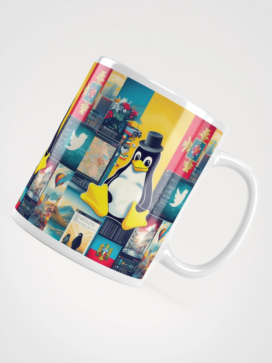 White Glossy Mug TUX product image (4)