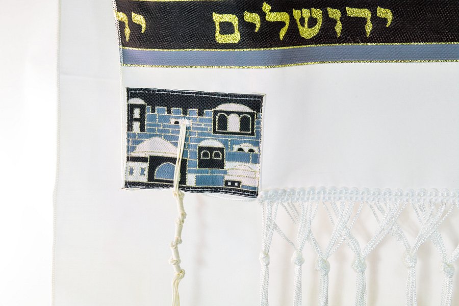 Jerusalem -GRAY, BLUE, PINK Small Tallit (Prayer Shawl) KIT product image (6)