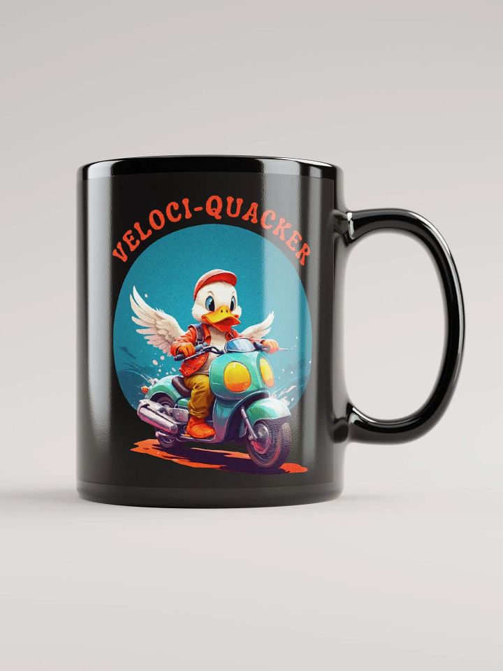 Novelty Graphic | Black Coffee Mug | Veloci-Quacker product image (2)