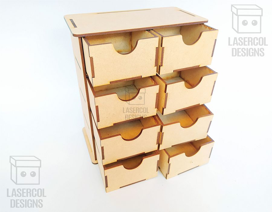 8 Drawers Desk Organizer - Laser Cut Files product image (6)