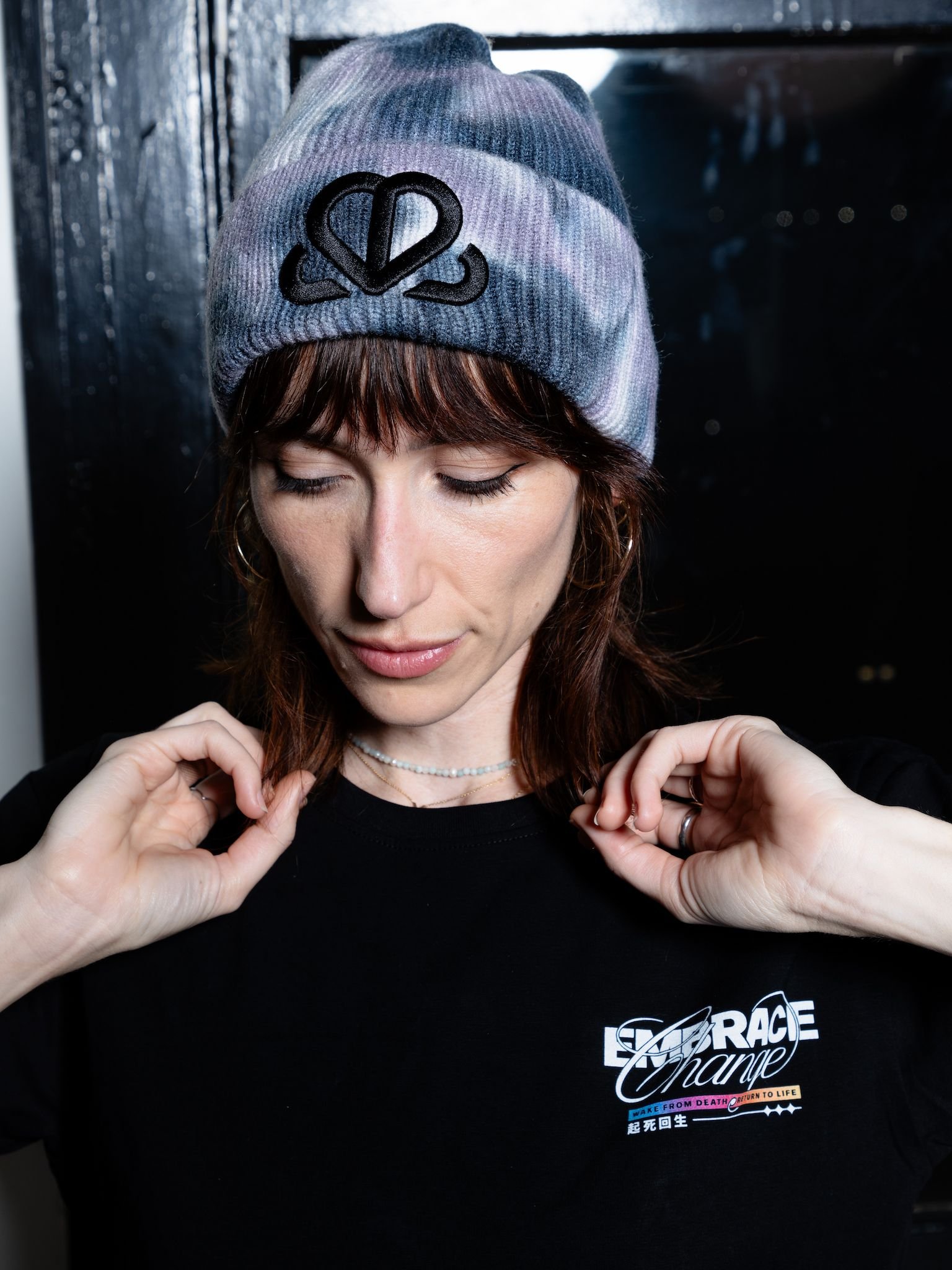 Cotton Candy Tie-Dye Heart Beanie product image (1)