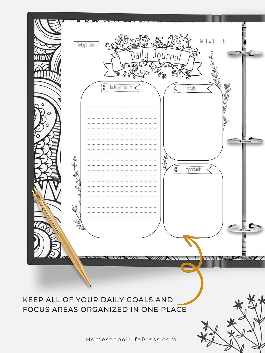 Daily Organizer Printable Homeschool Journal for Mom product image (2)
