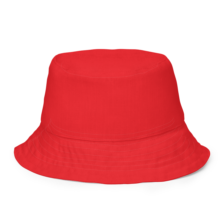 Tropical Palm Tree Bucket Hat – Navy & Ice Blue with Red Interior product image (4)
