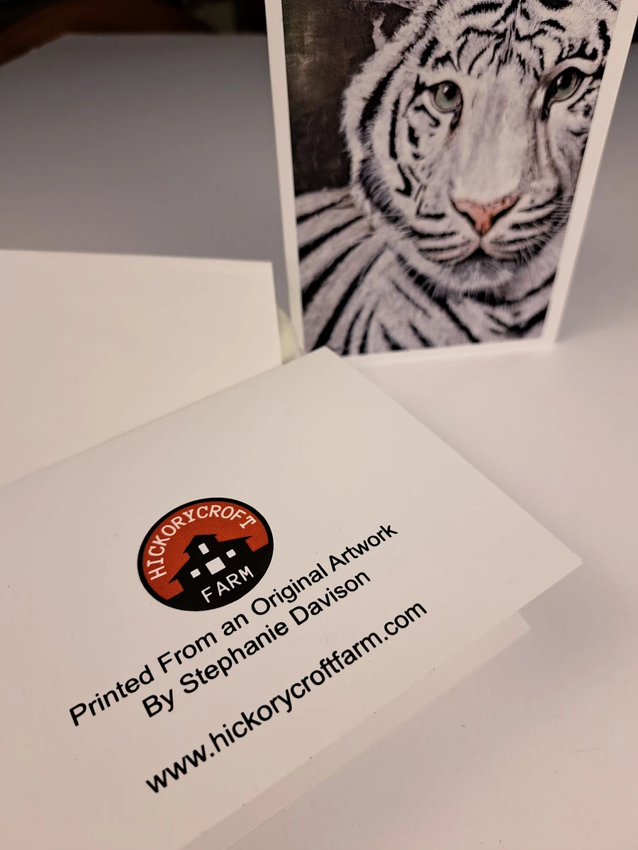 Wildlife Art Greeting Card - White Tiger - Shipping Included product image (3)