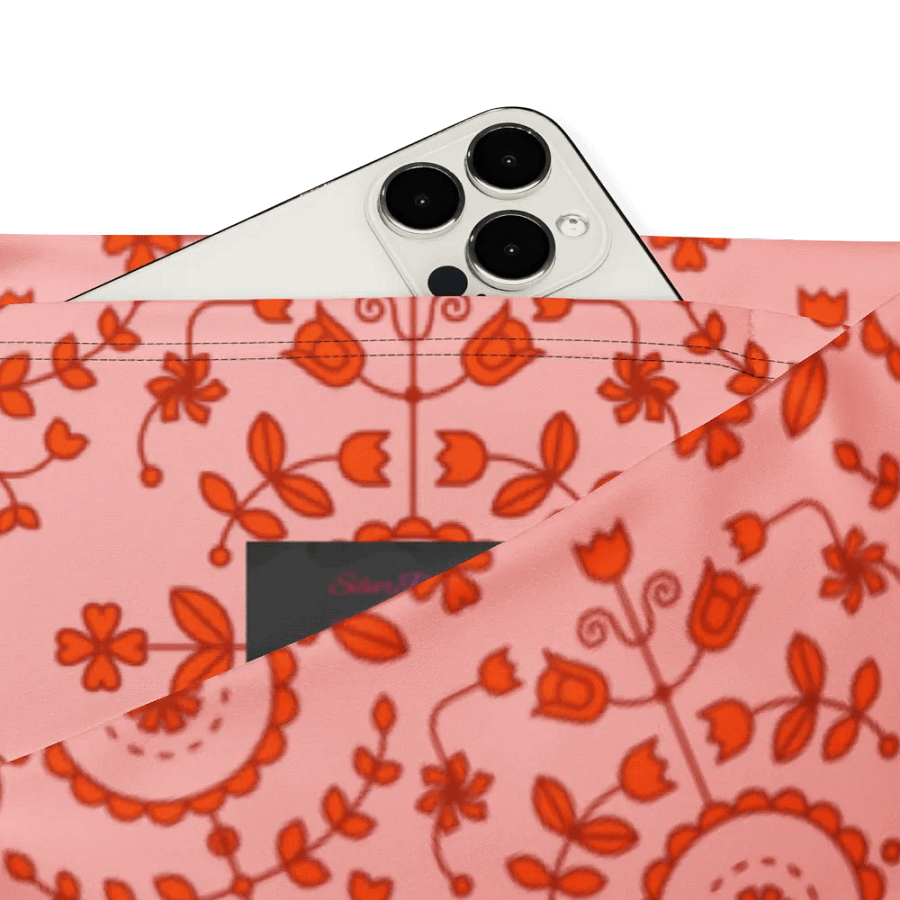 Boho Floral Orange Flare Leggings product image (11)