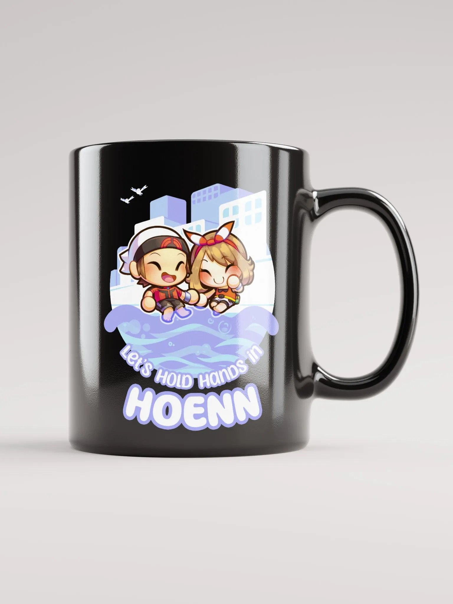 Let's Hold Hands in H Girl and Boy - Mug (Black) product image (1)