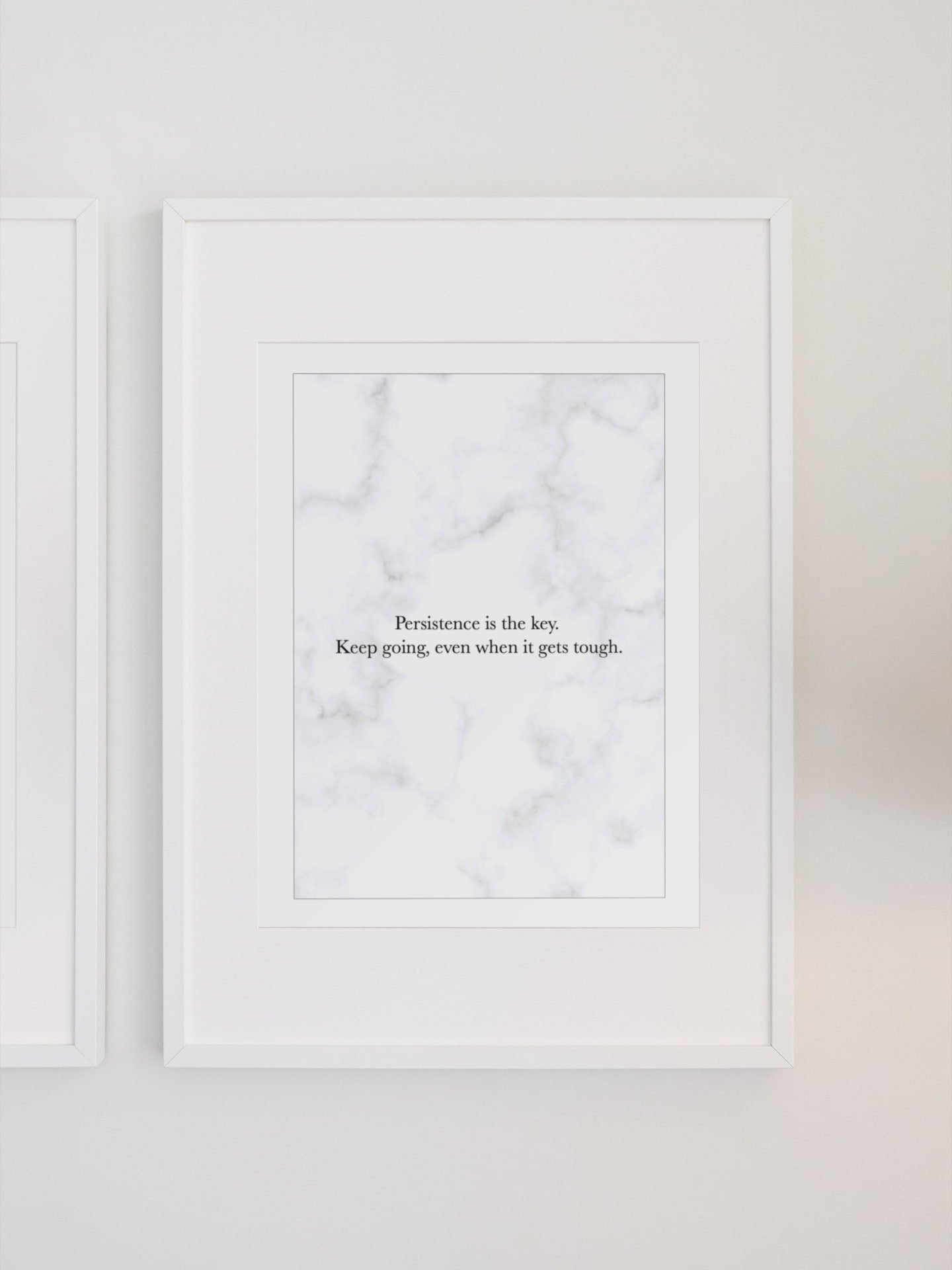 Inspirational Marble Quote Poster, "Persistence is the Key" Motivational Wall Art, Encouraging Office Decor, Resilience and Determination product image (1)