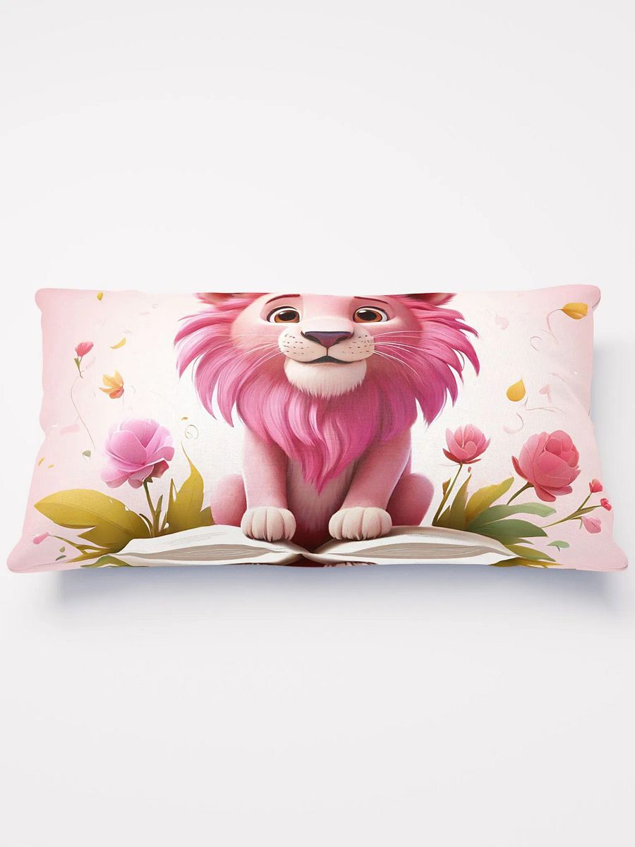 pink lion with flower and book product image (1)