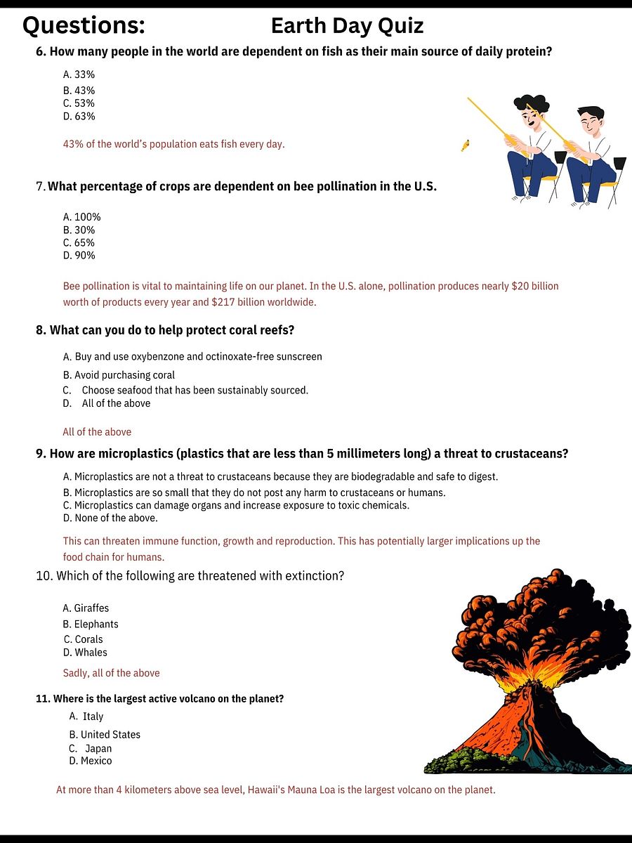 Earth Day Quiz with Answers product image (4)