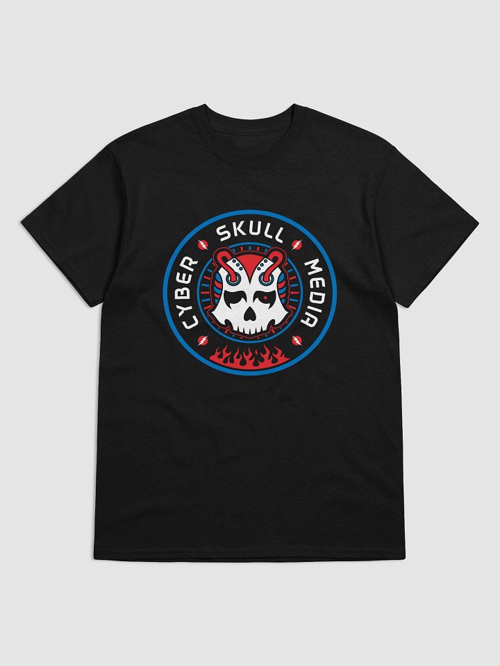 Red, White, & Blue Cyber Skull Media Logo Tee (Basic) product image (1)